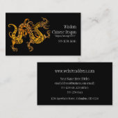 アジア中国のな金ドラゴンのデザインの名刺 名刺 (正面/裏面)