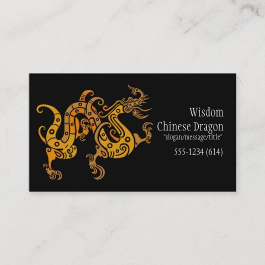アジア中国のな金ドラゴンのデザインの名刺 名刺 (正面)
