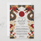 アジア中国のバイリンガル平はっきりしたブライダルシャワー 招待状 (正面)