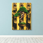 アジア中国の盆栽の木を伸ばしキャンバス印刷 キャンバスプリント (インサイチュ (ウッドフロア))