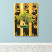 アジア中国の盆栽の木を伸ばしキャンバス印刷 キャンバスプリント (インサイチュ (ウッドフロア))