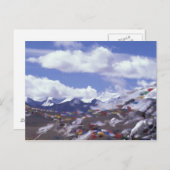 アジア中国チベットタングラ峠祈りの言葉·フラグ ポストカード (正面/裏面)