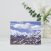 アジア中国チベットタングラ峠祈りの言葉·フラグ ポストカード (スタンド正面)