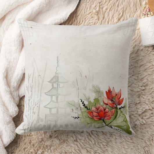 アジア人によっては装飾の枕か屋外のクッションが開花します クッション (ブランケット)