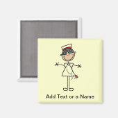 アジア人女性スティックフィギュアナースTシャツ&ギフト マグネット (正面/裏面)