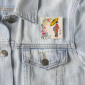 アジア人女性ボタン 缶バッジ (インサイチュ)