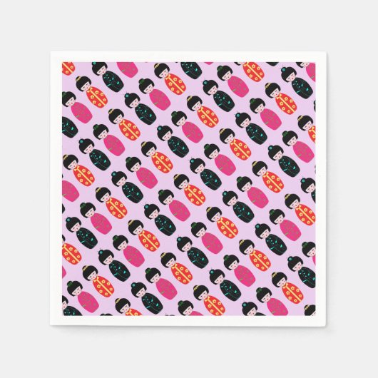 アジア人形紙ナプキン スタンダードカクテルナプキン (正面)