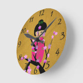 アジア人形 ラウンド壁時計 (傾斜)