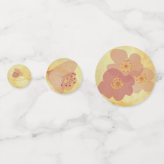 アジア人結婚紙吹雪がイエローゴールドに影響 コンフェッティ (裏面)