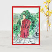 アジア仏教の僧侶グリーティングカードまたはノートカード カード (黄色い花)