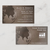 アジア企業のな世界地図はあなたのロゴを加えます 名刺 (正面/裏面)