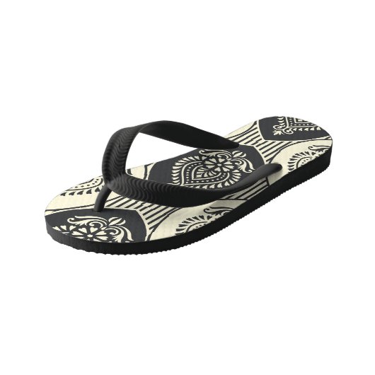 アジア伝統的ダマスク、シームレスなパターン キッズビーチサンダル (アングル)