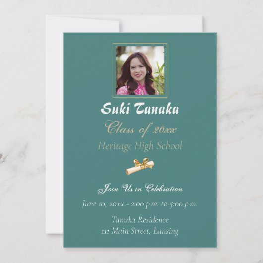 アジア写真卒業発表 サンキューカード (裏面)