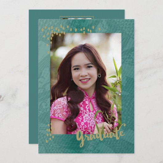 アジア写真卒業発表 サンキューカード (正面/裏面)