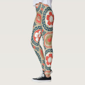 アジア動機：幾何エレガントデザイン レギンス (左)