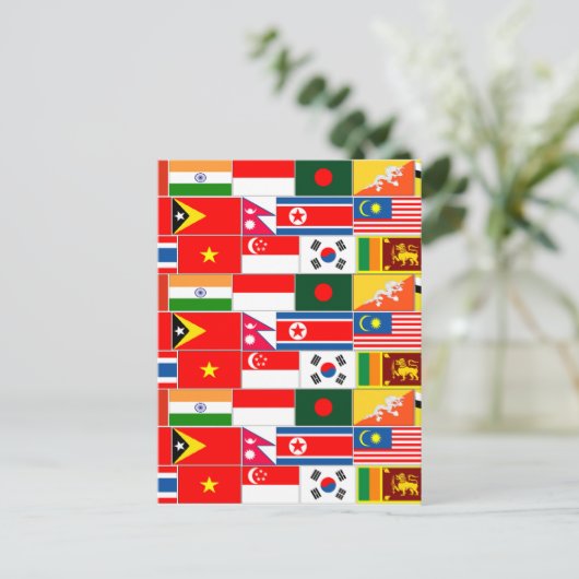 アジア国旗 ポストカード (スタンド正面)