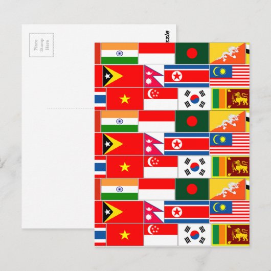 アジア国旗 ポストカード (正面/裏面)