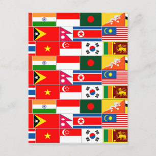 アジア国旗 ポストカード