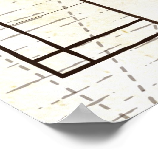 アジア地図 ポスター (角)