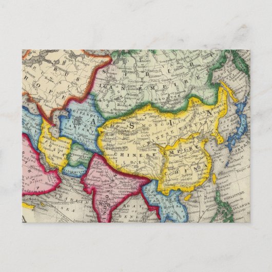 アジア地図 ポストカード (正面)