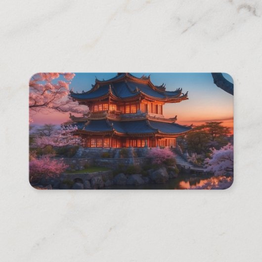 アジア城の夕日のしおり 名刺 (正面)