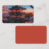 アジア城の夕日のしおり 名刺 (正面/裏面)