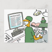 アジア外科医の検査指示。おもしろい ポストカード (正面)