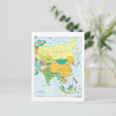 アジア大陸地図 ポストカード (スタンド正面)