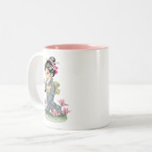 アジア女の子のマグ ツートーンマグカップ (正面左)