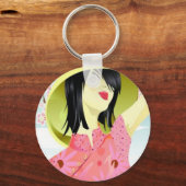 アジア女性チェーン キーホルダー (正面)