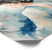 アジア女性水彩画ポスター ポスター (角)