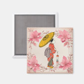 アジア女性磁石 マグネット (正面/裏面)