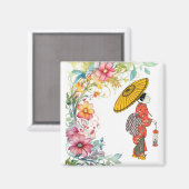 アジア女性磁石 マグネット (正面/裏面)