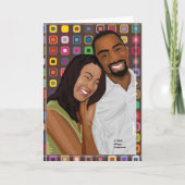 アジア女性黒人異人種間グリーティングカード カード (正面)