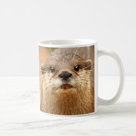 アジア小さい引き裂かれたカワウソ コーヒーマグカップ (右)