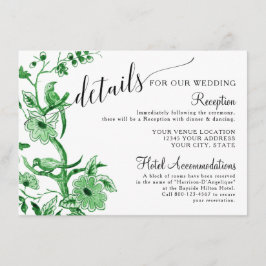 アジア影響中国の緑結婚の詳細 エンクロージャーカード