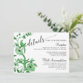 アジア影響中国の緑結婚の詳細 エンクロージャーカード (スタンド正面)