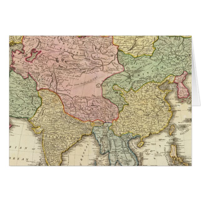 アジア手の色の地図 (正面横)
