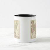 アジア手の色の地図 マグカップ (中央)