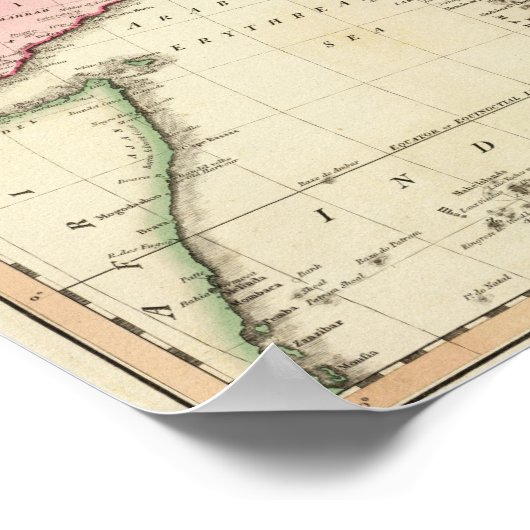 アジア手彩色地図 ポスター (角)