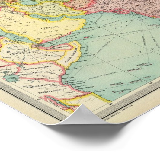 アジア政治地図 ポスター (角)