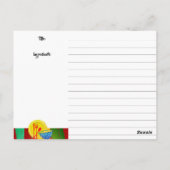 アジア料理料理キーパー料理本レシピカード ポストカード (裏面)