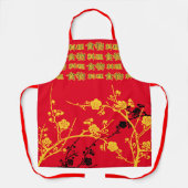アジア日本のさくらんぼ花の漢字料理食 エプロン (正面)