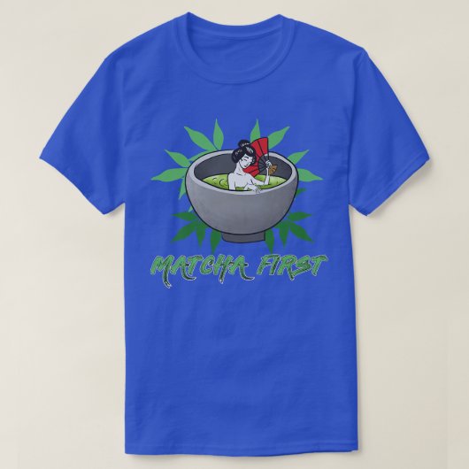 アジア日本のの食べ物が大好きだが最初のバブルティーマット Tシャツ (デザイン正面)