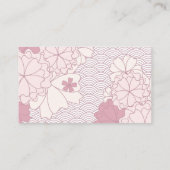 アジア日本の結婚のピンクのフローラ エンクロージャーカード (裏面)