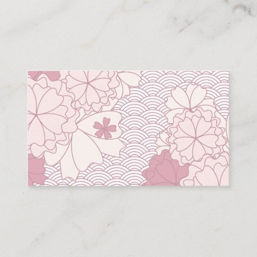 アジア日本の結婚のピンクのフローラ エンクロージャーカード (裏面)