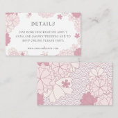 アジア日本の結婚のピンクのフローラ エンクロージャーカード (正面/裏面)