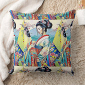アジア春デザイナーコラージュ クッション (ブランケット)