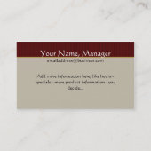 アジア桜の木の名刺 名刺 (裏面)