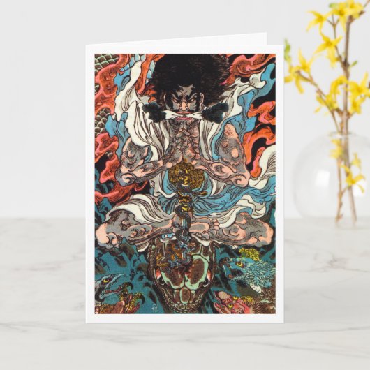 アジア武士騎蛇国芳 カード (黄色い花)